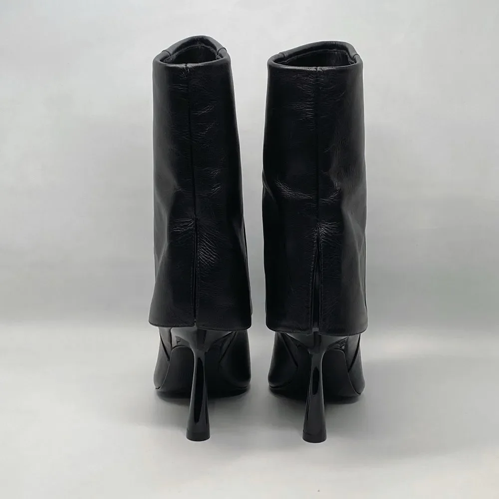 Black Suede Studio Cecille Leather Ankle Boots size 39